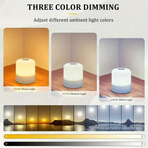 Tri-Color LED, Soft Dimming, Portable & Cordless, USB Powered, Touch Control, Ideal for Christmas & Birthday Gifts - Image 4